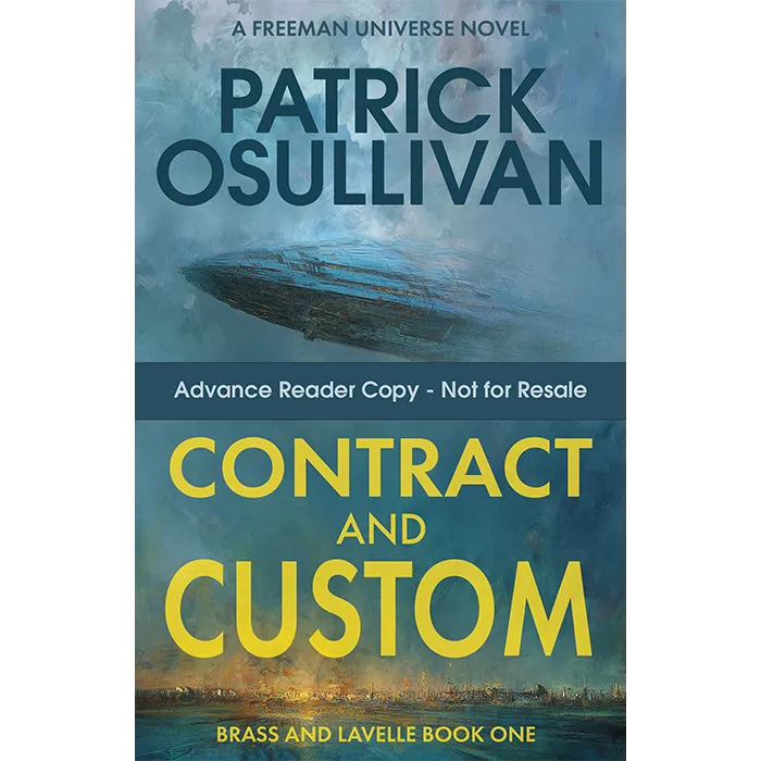 Book cover of 'Contract and Custom' by Patrick O'Sullivan with a science fiction theme.