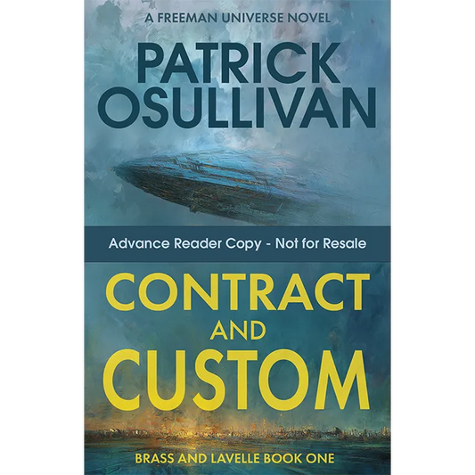 Book cover of 'Contract and Custom' by Patrick O'Sullivan with a science fiction theme.